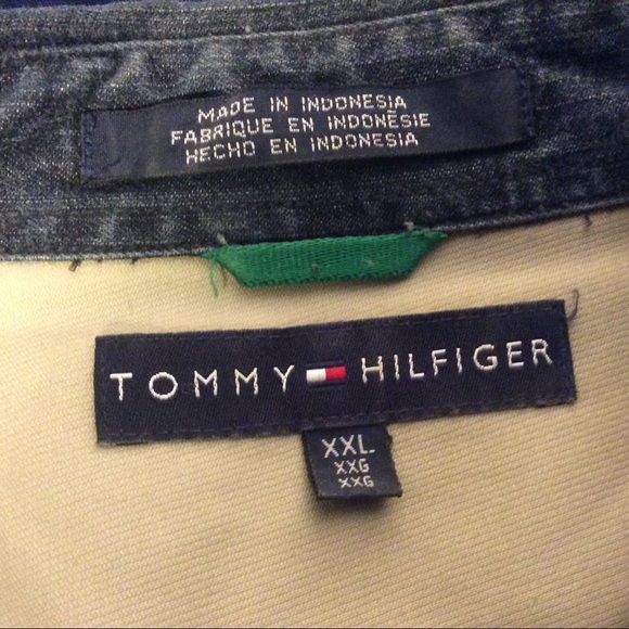 Tommy Hilfiger mens denim style snap button shirt size XXL - Picture 8 of 9